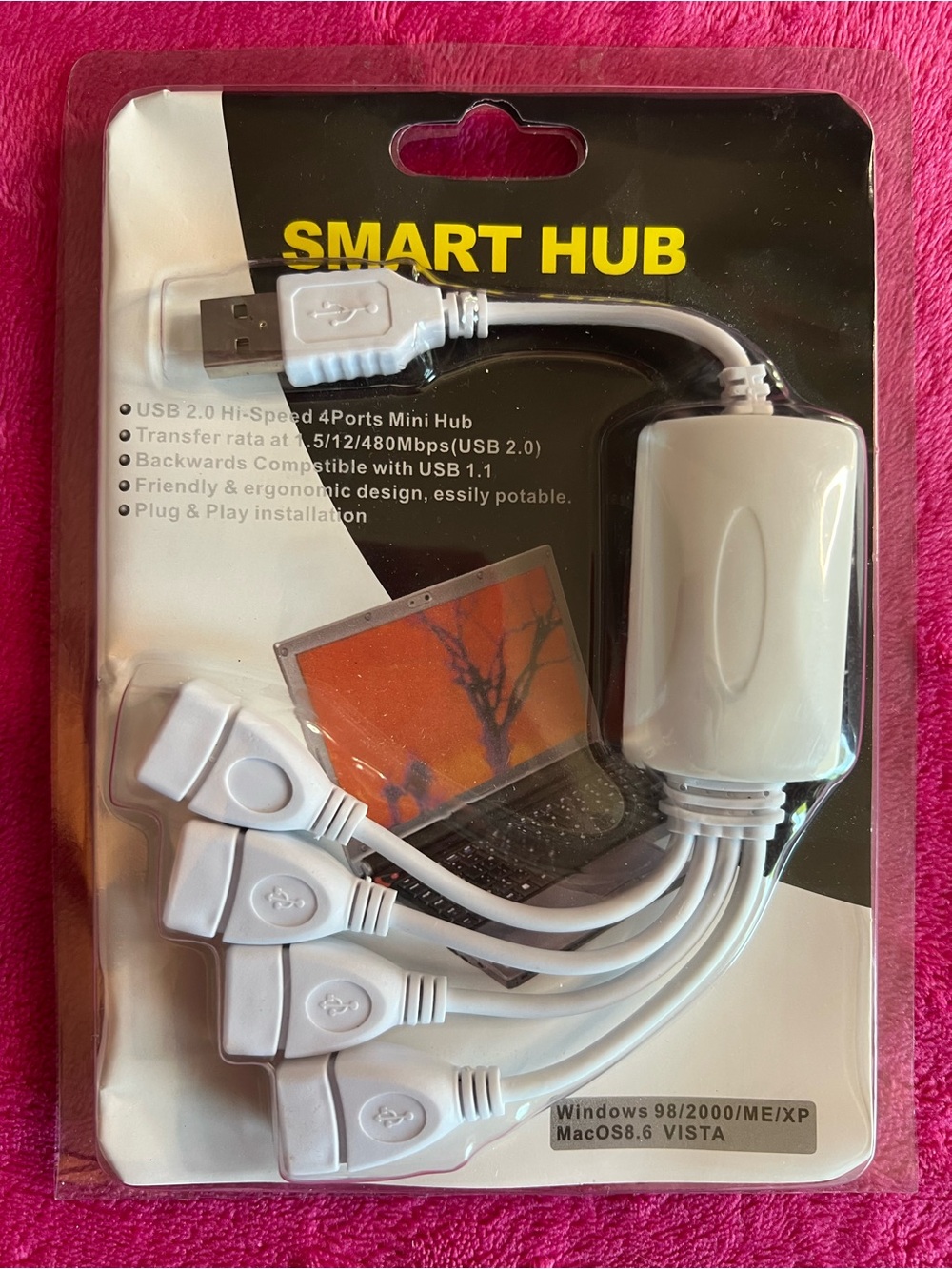 SMART HUB USB 2.0 4-Port Mini Hub - White